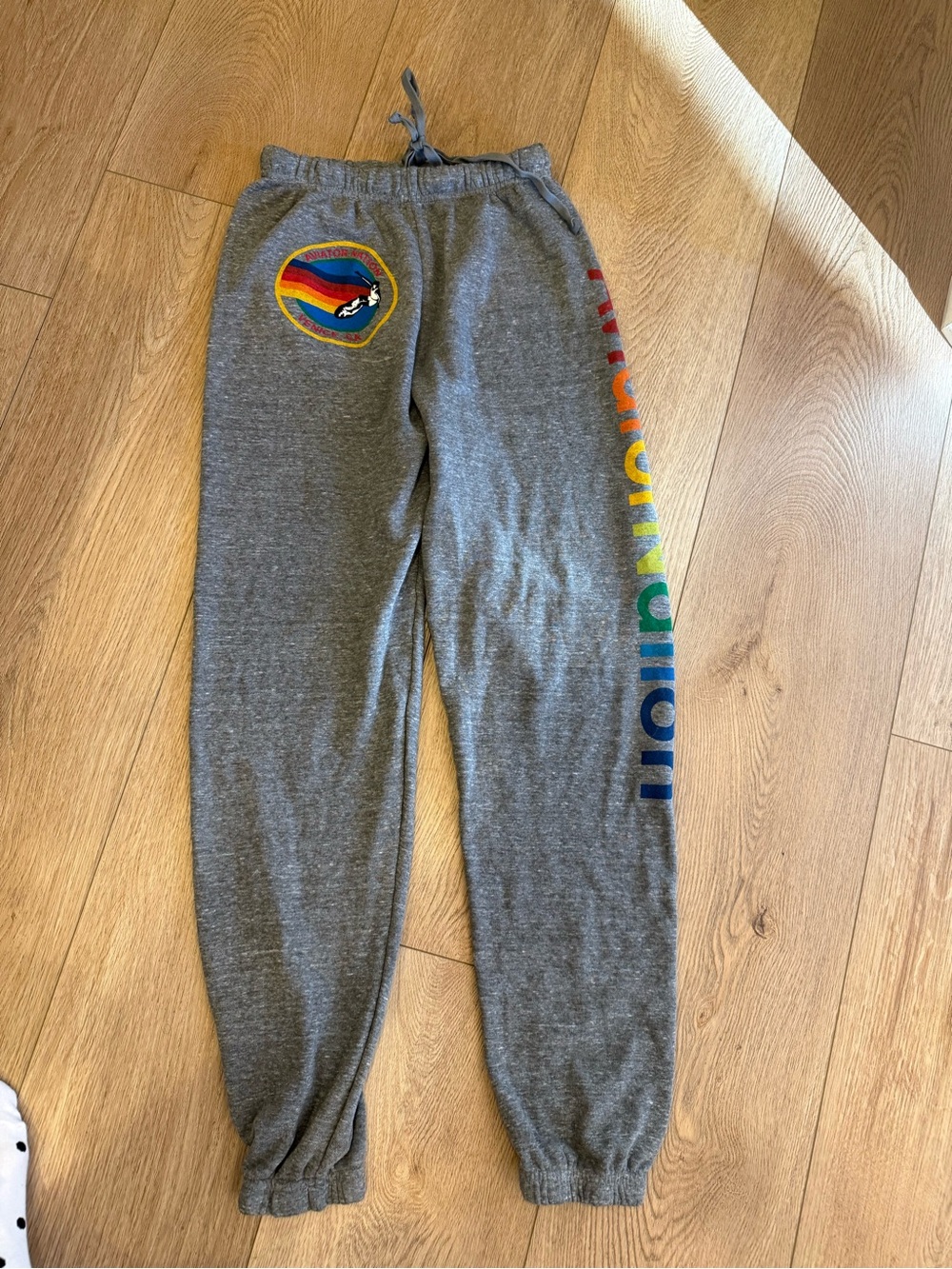 Aviator Nation Women’s S Gray Rainbow Logo Sweatpants Venice CA